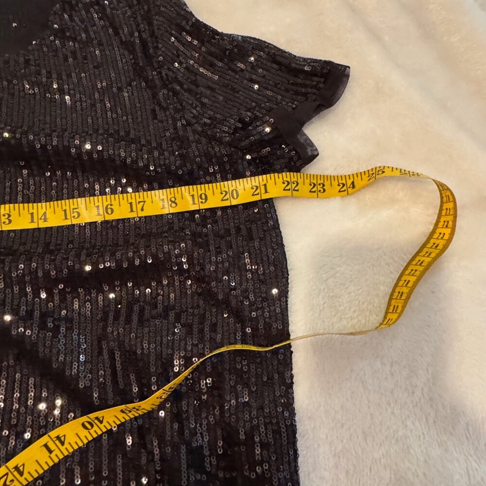 Anne Klein Woman Black Short Sleeve Sequin Top Size 1X - Picture 15 of 16